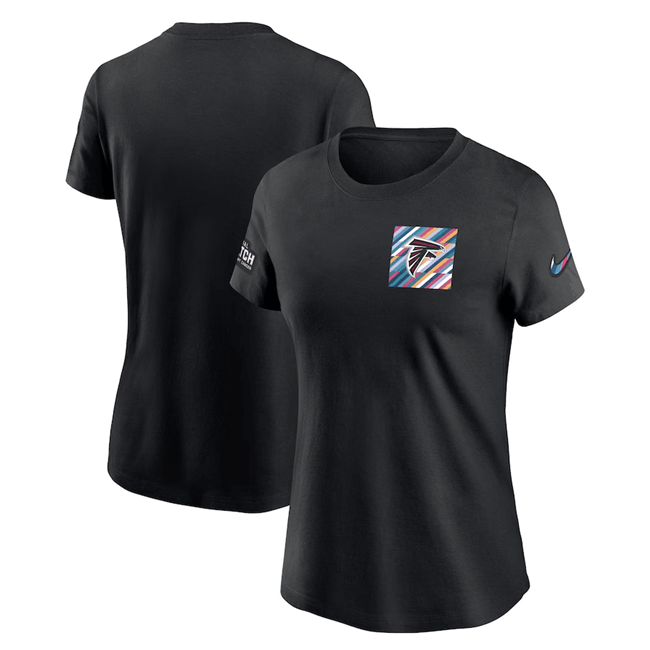 Women's Atlanta Falcons Black 2023 Crucial Catch Sideline Tri-Blend T-Shirt(Run Small)